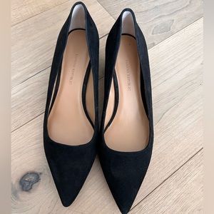 Banana Republic black suede block heel